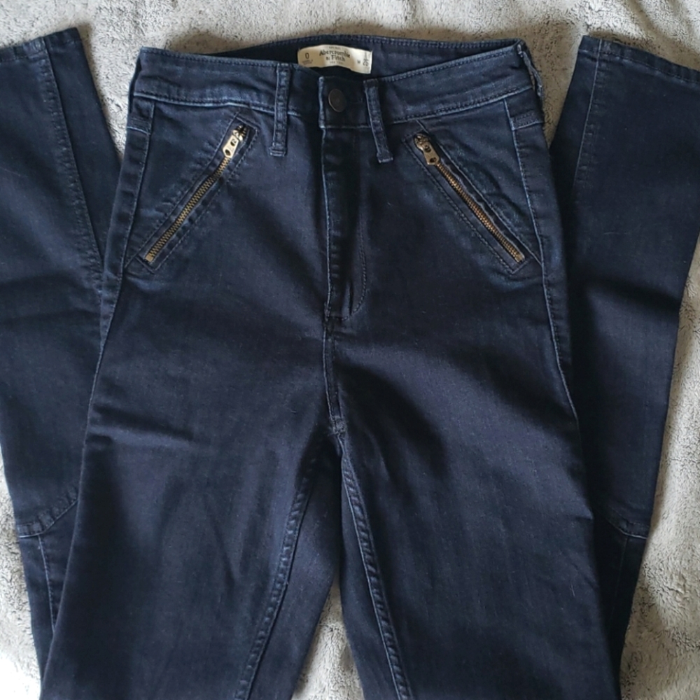 Abercrombie & Fitch zipper high waisted je…